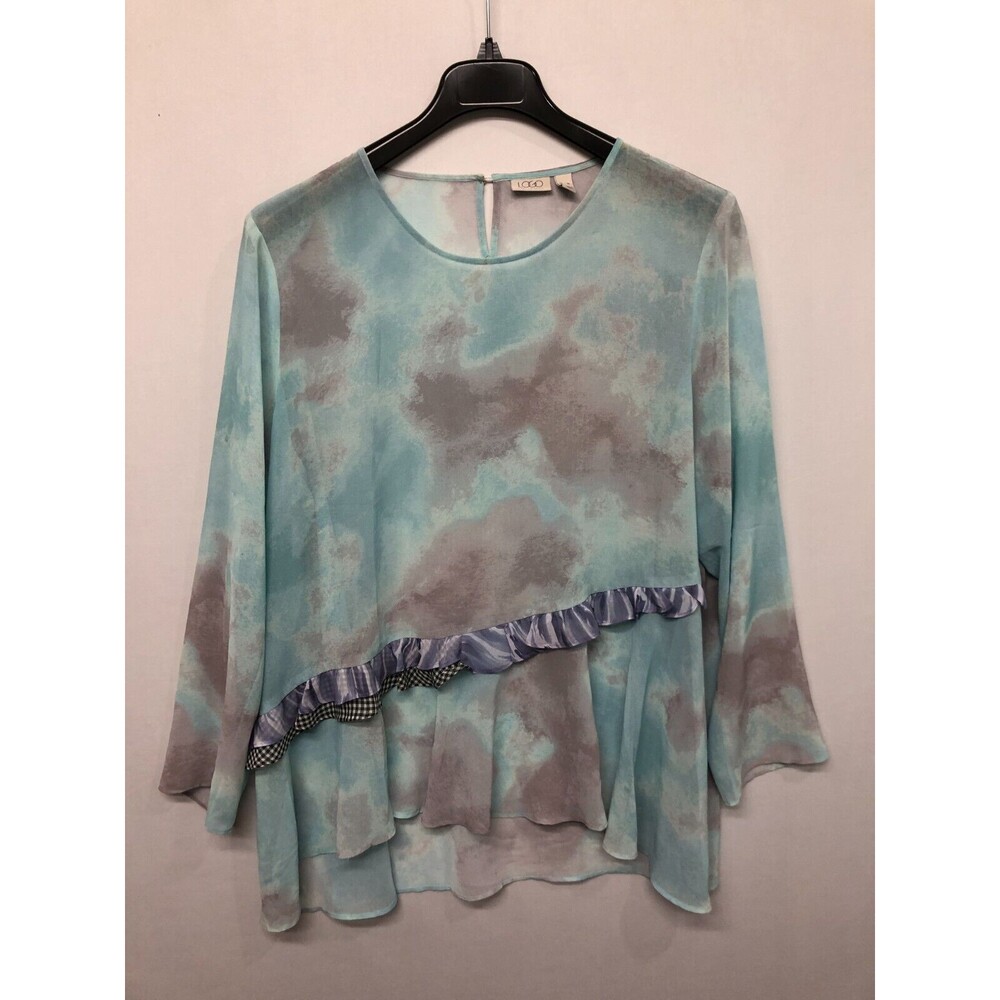 LOGO Lori Goldstein Women Blouse Top Shirt Size XL X-Large Polyester M190 -9
